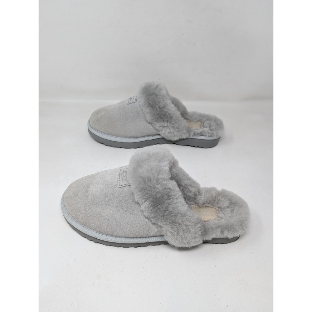 UGG Cozy Slipper Women's 8 Slip On Gray Comfort Shoe Fuzzy Sherpa Lined 1126730 - Picture 3 of 7